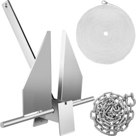Boat Anchor Kit 13 lb Fluke Style Anchor, Hot Dipped Galvanized Steel Fluke Anchor, Marine Anchor with Anchor, Shackles, Chain