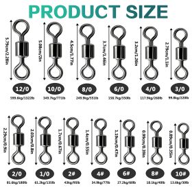 100pcs/pack Stainless Steel Rolling Swivel Connector; 30Lb-1322 Lb High Strength Fishing Rolling Barrel Swivels Fishing Tackle Accessories For Sa (size: 4/0, 260lb)