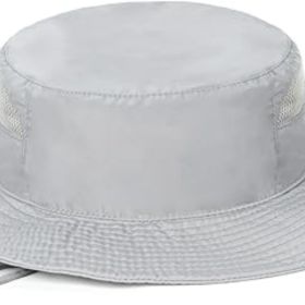 Oversize UV Fishing Sun Hat for Big Heads  Quick Dry Boonie Hats,Large Cooling Safari Hats with Strap (Color: Light Gray-a   XX-Large-3X-Large)