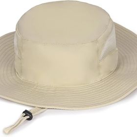 Oversize UV Fishing Sun Hat for Big Heads  Quick Dry Boonie Hats,Large Cooling Safari Hats with Strap (Color: Khaki-a   XX-Large-3X-Large)