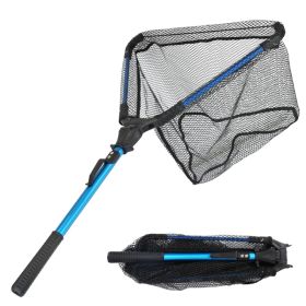 Foldable Fishing Net With Aluminum Alloy Rod EVA Handle Durable 5MM Hexagonal Nano Coating Nylon Mesh Collapsible Landing Net Safe Fish Catching (Option: FishingNet)
